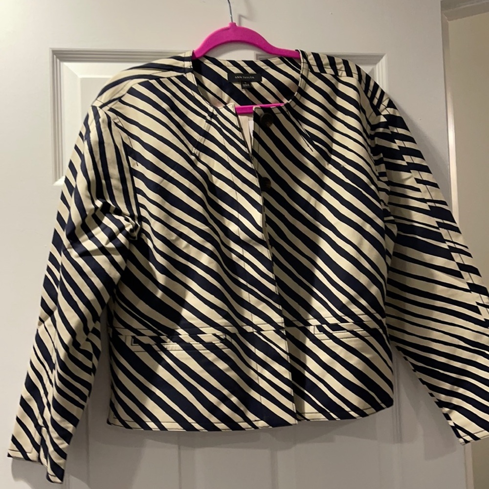 NWT Ann Taylor Zebra Stripe Blazer